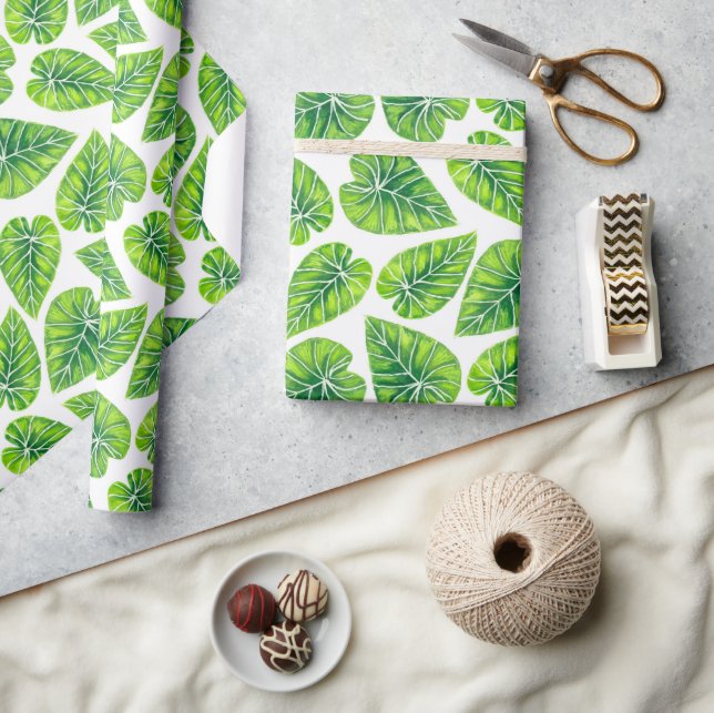 De Presente Folhas tropicais que embrulham papel (Artesanato)