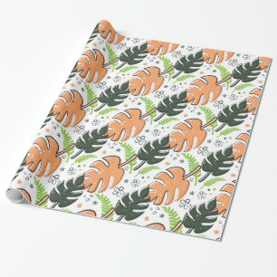 De Presente folhas tropicais que envolvem papel