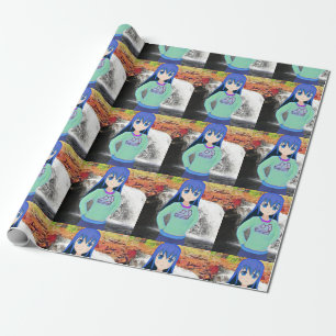 De Presente Garota anime papel embrulho em cascata