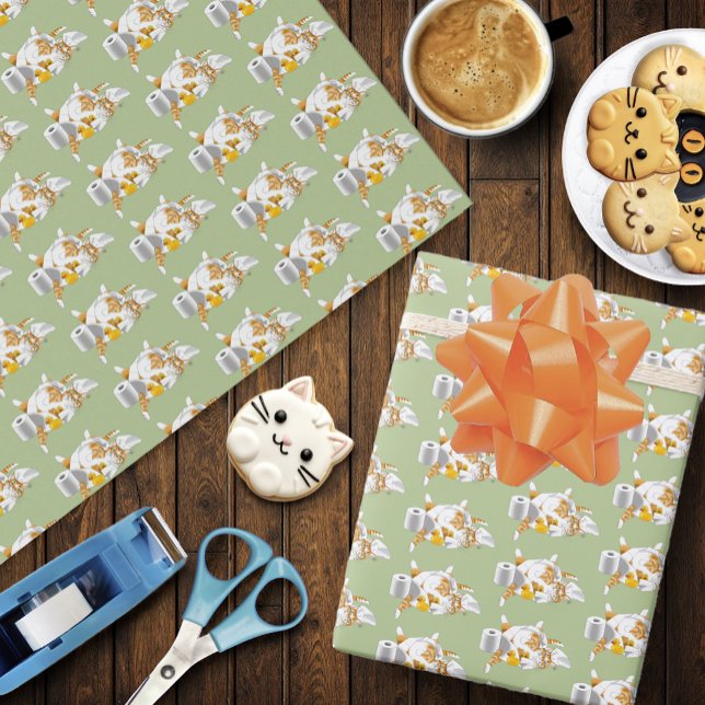 De Presente Gato Laranja Gengibre Papel Higiênico Divertido Ve (Criador carregado)