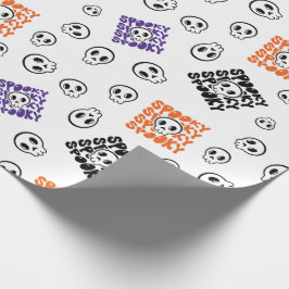 De Presente Halloween Skulls Wrapling Seamless Papel Design