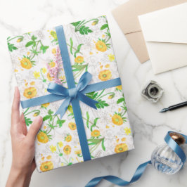 De Presente Mel Limão Flores Neve Papel Branco Molhante