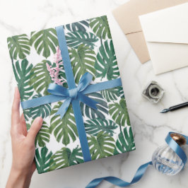 De Presente Monstera Palm Tropical Leaves Molhando Papel