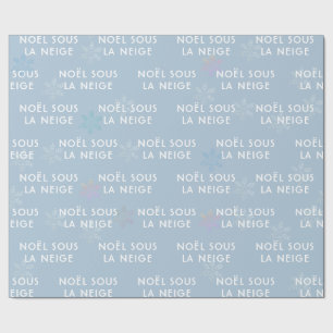 De Presente Natal branco no papel embrulho francês Azul páli