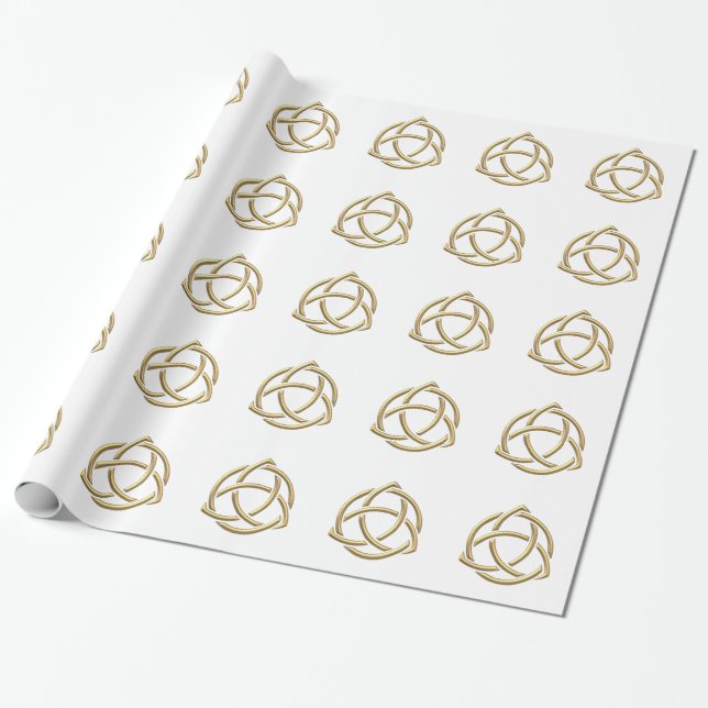 De Presente Ouro "3-D" Símbolo da Santíssima Trinidade - Papel (Desenrolado)