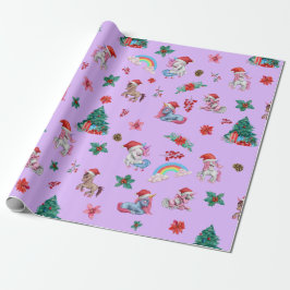 De Presente Papais noeis do Unicórnio Molhando Papel Crianças 