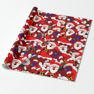 De Presente papais noeis felizes embrulhando papel