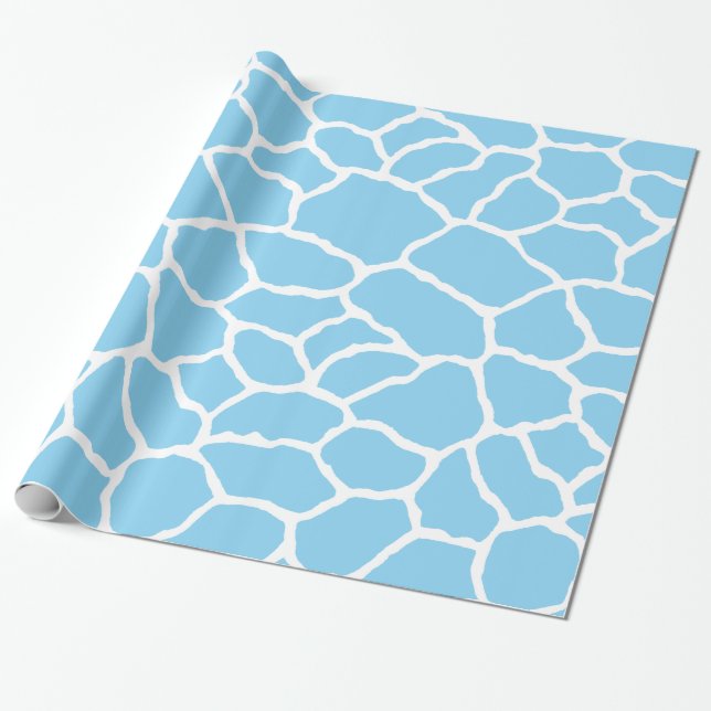 De Presente Papel Azul Branco Girafa Pele-Pele (Desenrolado)