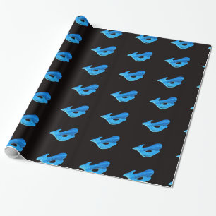 De Presente papel azul do teste padrão das sereias