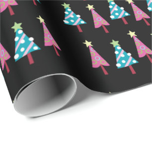 De Presente Papel Azul-Rosa-Natal Preto