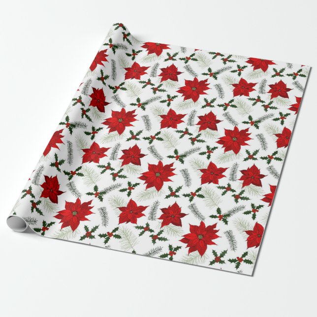 De Presente Papel bonito, Holly e Poinsettia (Desenrolado)