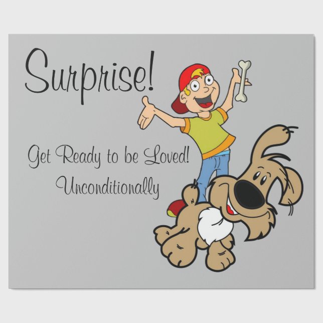 De Presente Papel Brilhante, Cão Surpresa (Aberto)