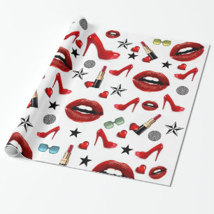 De Presente Papel brilhante, Lábios vermelhos, folhas
