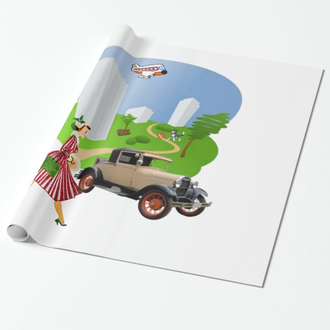 De Presente Papel Brilhante, Mulher-retrora (Desenrolado)