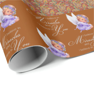 De Presente Papel Brilhante Paisley Angel