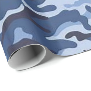 De Presente Papel Brilhante Papel Azul Exército Azul