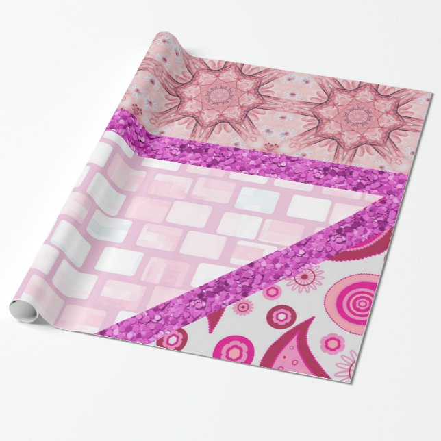 De Presente Papel Brilhante para Embrulho (Desenrolado)