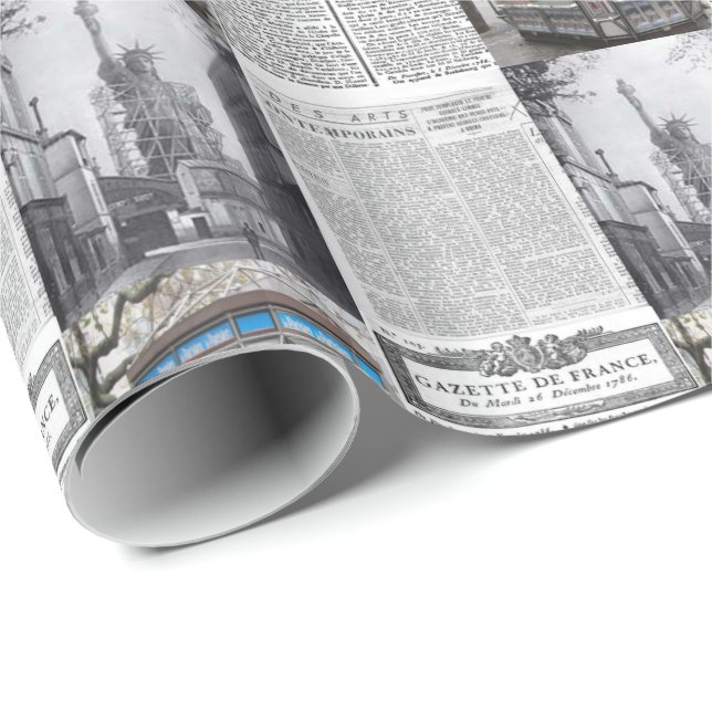 De Presente Papel Brilhante Paris França (Ponta do rolo)