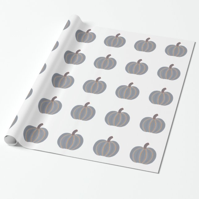 De Presente Papel Cinza Pumpkin Laranja Luzes Laranja (Desenrolado)