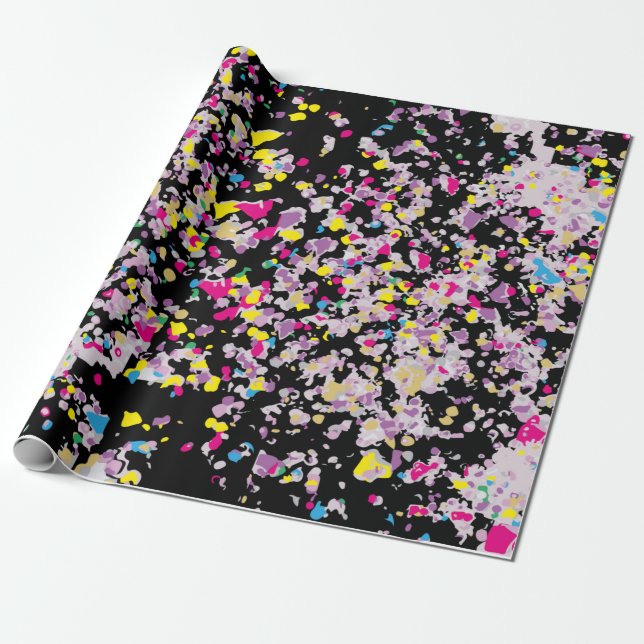 De Presente Papel Confetti Black Wraping (Desenrolado)
