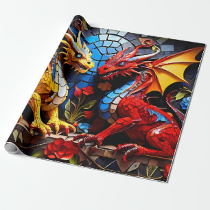 De Presente Papel Decorativo Esmaltado Cortado Dragões Colorid
