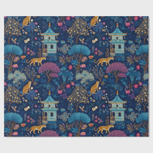 De Presente Papel Decorativo para Presentes Chinoiserie Animai (Aberto)