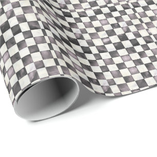 De Presente Papel Decorativo para Presentes Xadrez Preto