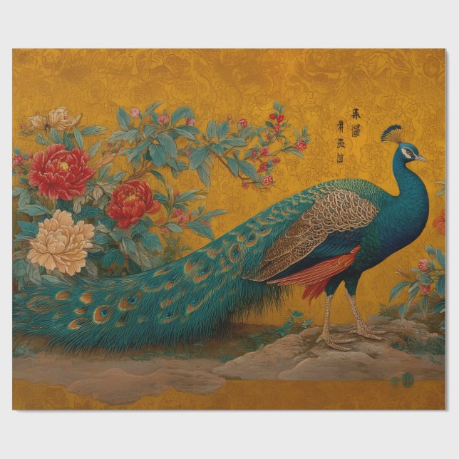 De Presente Papel Elegante para Presentes Decorativos Pavão (Aberto)