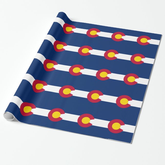De Presente Papel embrulhado com Flag do Colorado (Desenrolado)