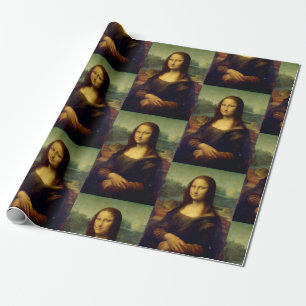 De Presente Papel embrulhado com Impressão Mona Lisa