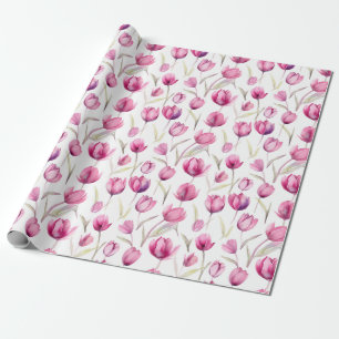 De Presente Papel embrulho a aquarelas - Tulipas