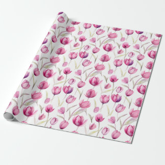 De Presente Papel embrulho a aquarelas - Tulipas