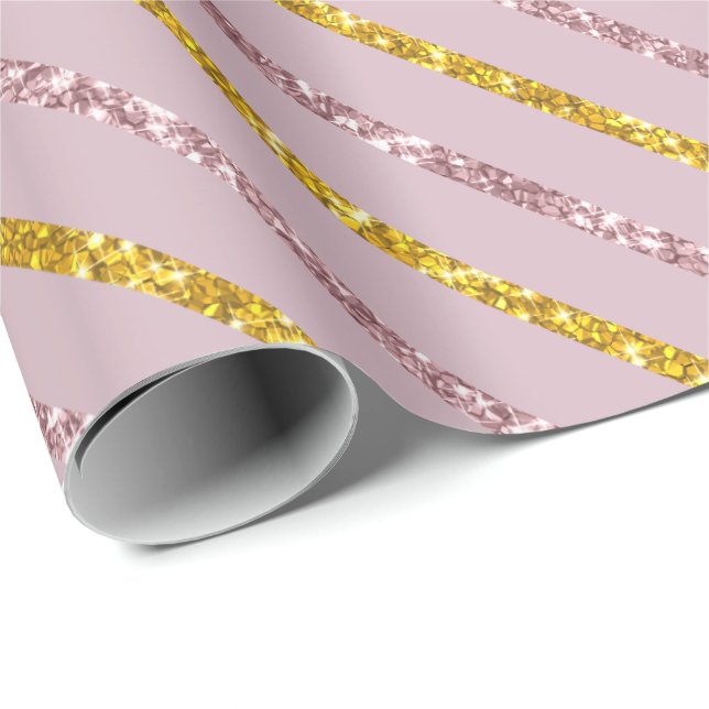 De Presente Papel embutido, cor-de-rosa e Dourado, embutido (Ponta do rolo)