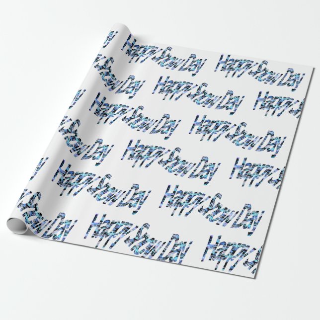 De Presente Papel Feliz para o Dia da Neve (Desenrolado)