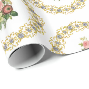 De Presente Papel Floral Brilhante para Embrulho