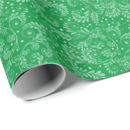 De Presente Papel Floral Elegante Verde