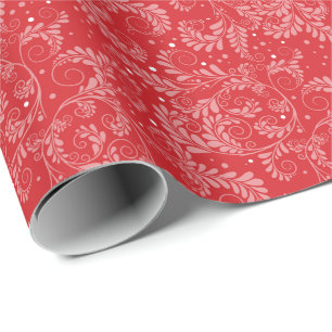 De Presente Papel Floral Elegante Vermelho