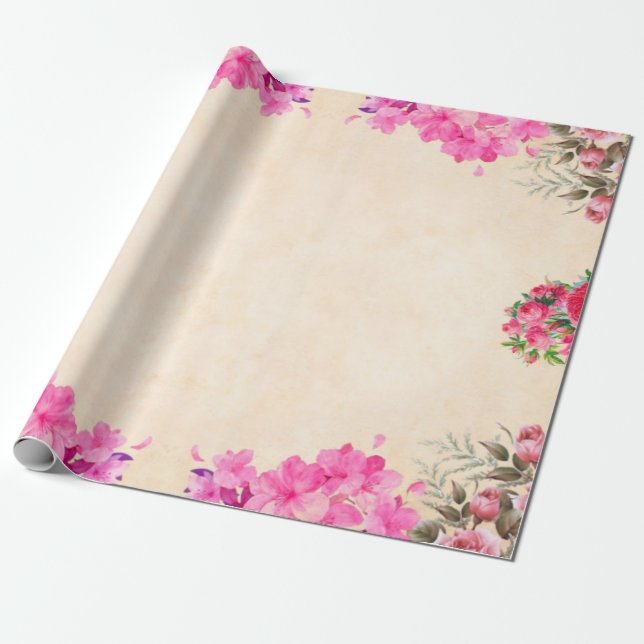 De Presente Papel floral floral para flores (Desenrolado)