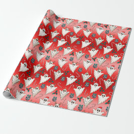 De Presente Papel Ghost Gothic Wraping no Natal Vermelho
