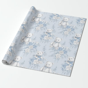 De Presente Papel higiênico francês com padrão floral e urso