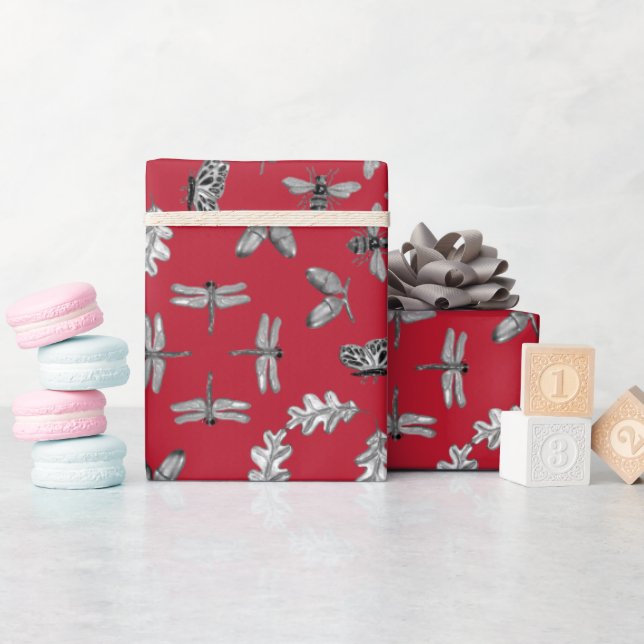 De Presente Papel impressão vermelho natural e papel prateado  (Chá de bebê)