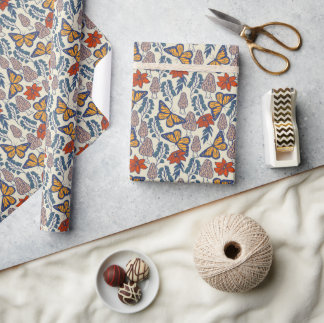 De Presente Papel Morel Mushroom & Monarch Butterfly