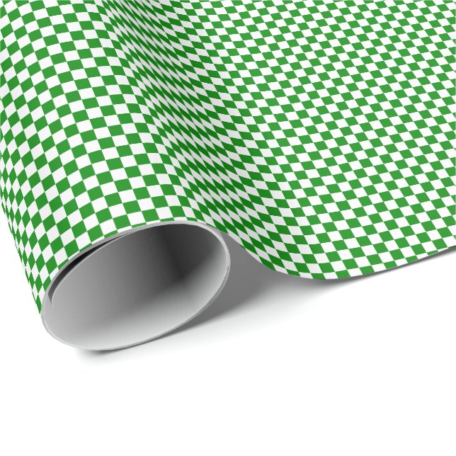 De Presente Papel pequeno verde e do branco das verificações (Ponta do rolo)