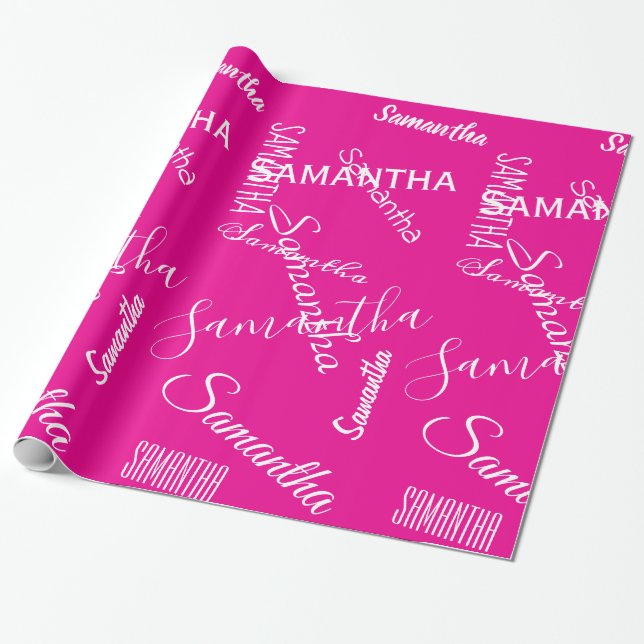 De Presente Papel Personalizado Nome Custom  (Desenrolado)