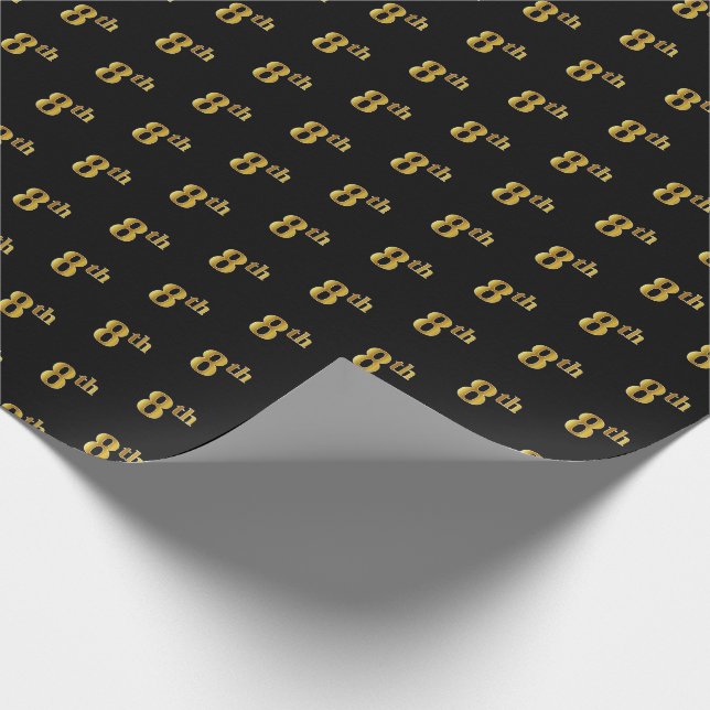 De Presente Papel Preto, Faux Dourado 8º (Oitavo) (Ponta)