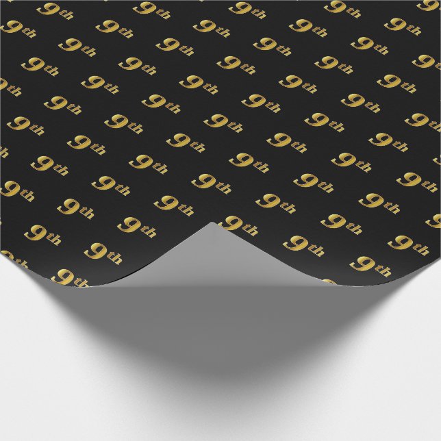 De Presente Papel Preto, Faux Dourado 9º (Nono) (Ponta)