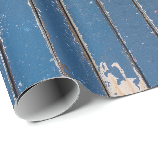De Presente Papel Rustic Blue Wraping Paper (Ponta do rolo)