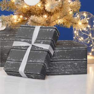 De Presente Papel Rustic Cinza Barn Wraping Wood