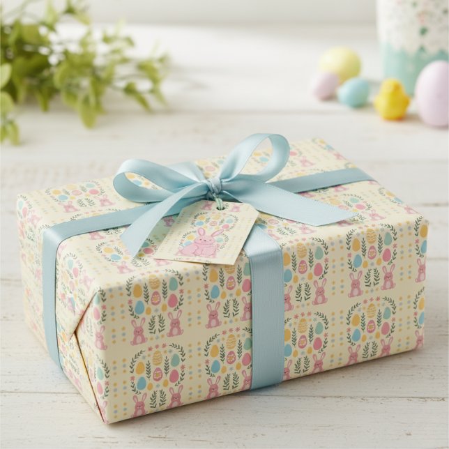 De Presente Papel Rustic Easter Bunny & Laurel Wrapath Wrapath (Rustic Easter Bunny & Laurel Wreath Wrapping Paper)