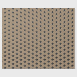 De Presente Papel Rustic Kraft Black Stars Wraping Paper